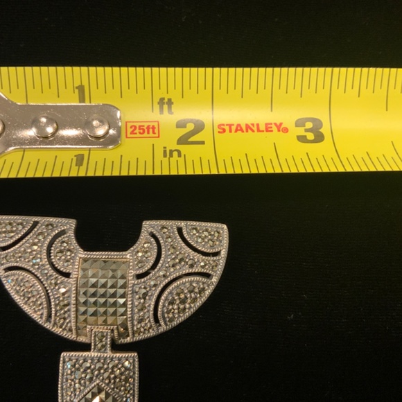 Vintage Judith Jack Sterling Silver Marcasite Art Deco Brooch 18GM - Picture 5 of 7